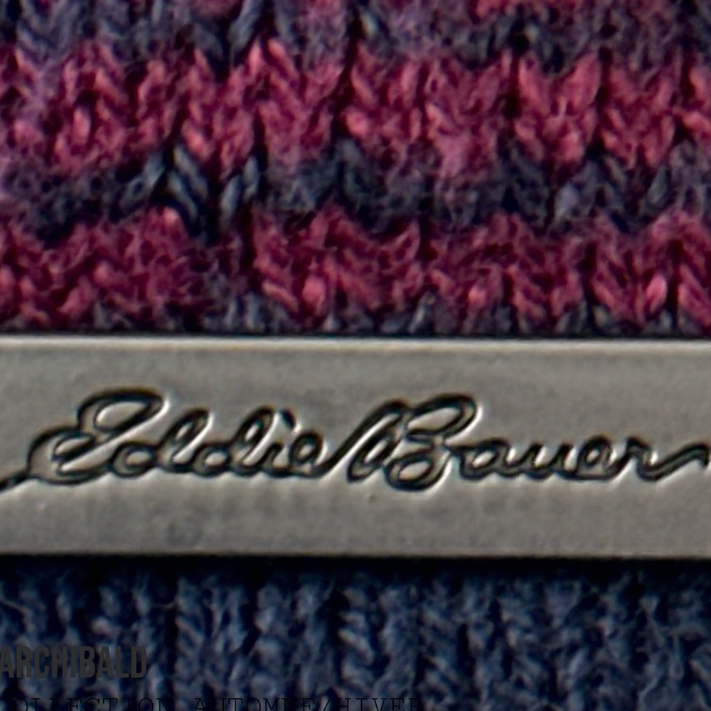 Men’s Eddie Bauer Fair Isle Half Zip Navy Maroon Sweater, Size Extra Large Y2K. - Picture 4 of 11